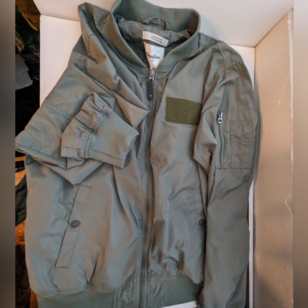 Goodfellow bomber rain jacket medium green